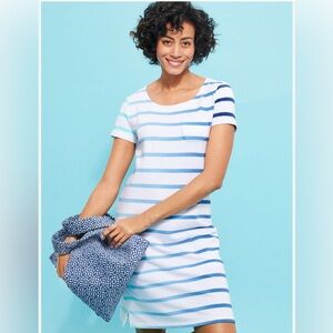 TALBOTS Patch Pocket Dress‎ - Tropic Stripe